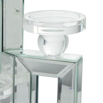 Glam Silver Glass Candelabra 87277