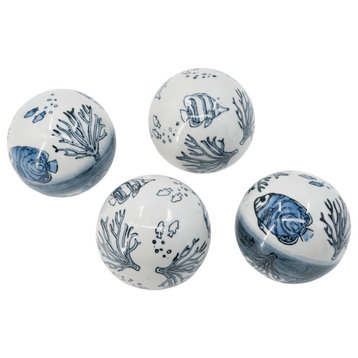 D4" Porcelain Decorative Balls Set Of 4