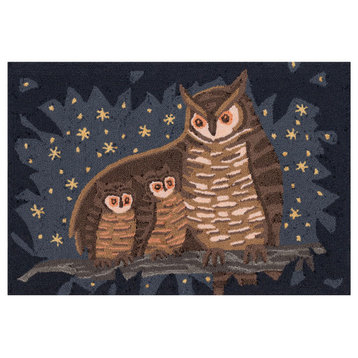 Frontporch Owl Family Indoor/Outdoor Area Rug Midnight 2'6"x4'