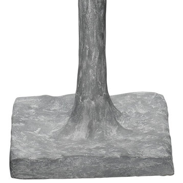 Rustic Modern Sculpted Base Matte Gray Floor Lamp 68 in Organic Minimalist