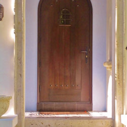 Mahogany Arched Impact Doors - Front Doors