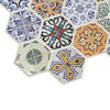 Multicolor Hexagon Patchwork Mosaic 3D Wall Panels, Set of 5 Covers 25.6 Sq Ft