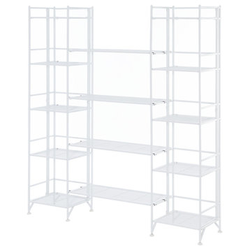 Xtra Storage 5 Tier Folding Metal Shelves With Set of 4 Extension Shelves