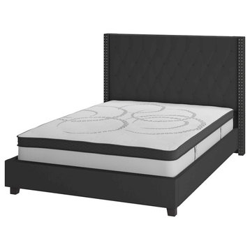 Flash Furniture Riverdale Full Platform Bed Set, Black, HG-BM10-38-GG