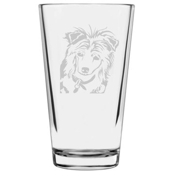 Chinese Crested Dog Themed Etched All Purpose 16oz. Libbey Pint Glass