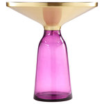 Pangea Home - Gbelinda Side Table Purple Glass - This side table serves as a functional piece of art for your living room or office. The colored glass adds color to any room. Modern and clean. Assembly is required.