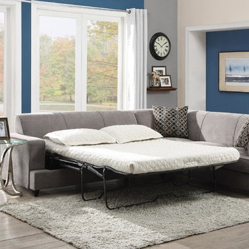 Tess Modern Grey Sectional Sofa with Sleeper - $1530.90