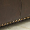 GDF Studio Jaxson Brown Leather Storage Ottoman With Studded Accent