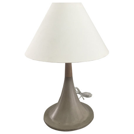 Modrest Nunez Modern Concrete and Oak Table Lamp