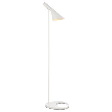 Living District Juniper 1-Light Modern Metal Floor Lamp in White