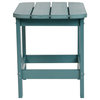 Flash Furniture Charlestown All-Weather Resin Adirondack Side Table in Teal Blue