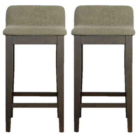 Stateside Set of 2 Upholstered Counter Stools, Camel Gray