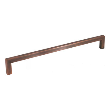 Celeste Square Bar Pull Cabinet Handle Antique Copper Solid Zinc, 12.6"