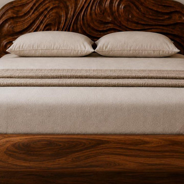Luxury Organic Wooden Platform Bed Frame| Contemporary Bedroom