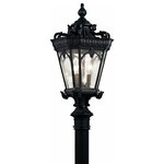 Kichler Lighting - Kichler Lighting 9558BKT Tournai, Three Light Post, Black - With its heavy textures, dark tones, and fine atteTournai Three Light  Textured Black Clear *UL: Suitable for wet locations Energy Star Qualified: n/a ADA Certified: n/a  *Number of Lights: 3-*Wattage:60w B10 bulb(s) *Bulb Included:No *Bulb Type:B10 *Finish Type:Textured Black