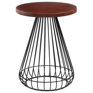Melody Designer Cage Table, Walnut, Black