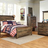 Trinell Full Panel Bed, Warm Rustic Oak B446-FULL