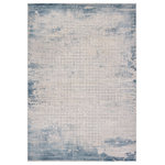 Jaipur Living - Chamisa Abstract Cream/ Blue Runner Rug 2'6"X10' - The Sundar collection showcases landscape-inspired abstracts that offer texture and elevated colorways to modern interiors. The Chamisa area rug showcases an abstract, grid design in soothing tones of cream, blue, and gray. The durable yet soft polypropylene and polyester shrink creates a high-low pile that is easy to care for and clean. The livable construction of this rug complements any high-traffic area in the home, including bedrooms, living spaces, or hallways.
