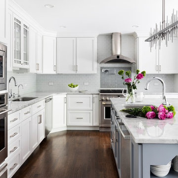 Spacious white kitchen