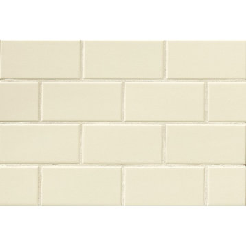 Traditions 3"x6" Matte Subway Tile, Biscuit