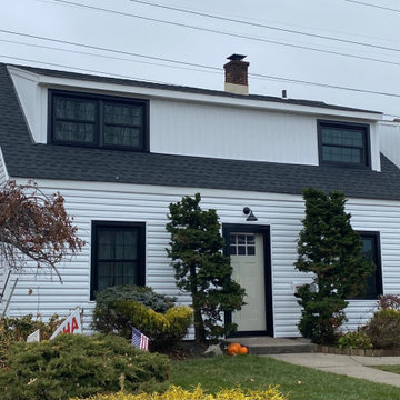 Levittown Siding - Glacier White & Black Windows | Alpha Windows & Siding