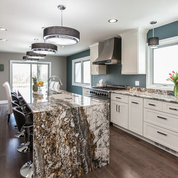 Fairfield - White Kitchen - Grey Island