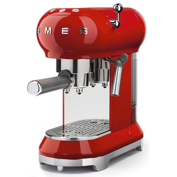 50's Retro Style Aesthetic Espresso Coffee Machine, Red
