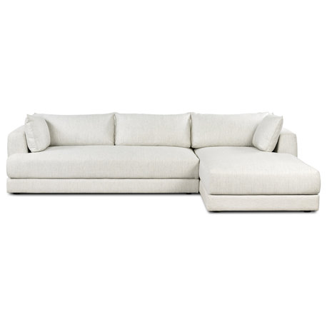 Poly and Bark Marcel Right-Facing Sectional, Bright Ash