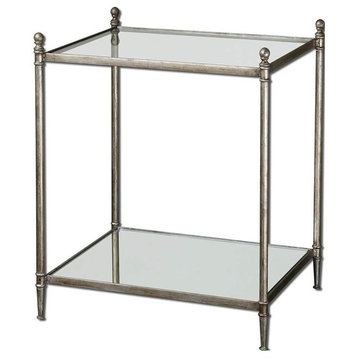 Uttermost Gannon Mirrored Glass End Table