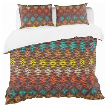 Abstract Color Dot Geometric Pattern Modern Duvet Cover, Queen
