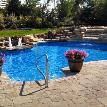 Monee Vinyl Lined Pool and Waterfall