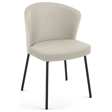 Amisco Camilla Dining Chair, Cream Boucle Polyester / Black Metal