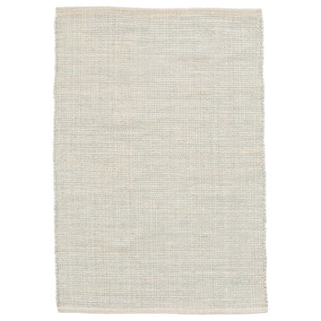 Marled Light Blue Woven Cotton Rug, 5'x8'