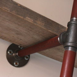 Rachael Industrial reclaimed scaffolding plank and steel pipe furniture - Bookcases
