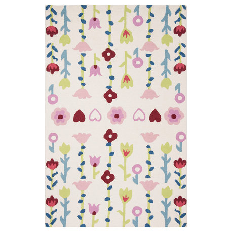 Safavieh Safavieh Kids Collection SFK918 Rug, Ivory/Pink, 5'x8'