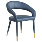Meridian Furniture - Destiny Dining Chair, Navy, Faux Leather - Elegant and eye-catching, the stunning Navy Faux Leather Destiny Dining Chair from Meridian Furniture is the perfect addition to any space.