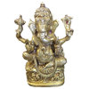 Ganesha Statue Spiritual Indian Art Sculpture Hindu Decor Brass Figurine 6.5"