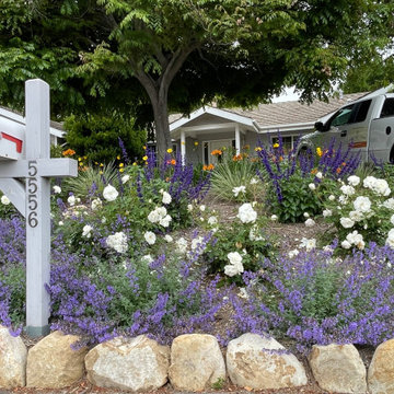 Rock border at street edge