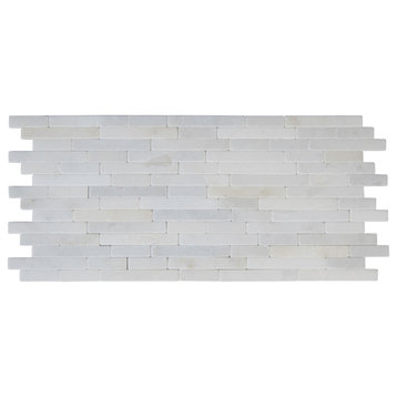 MSI SMOT-VNR-M Greecian White - 8" x 18" Brick Joint Mosaic Sheet - White