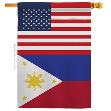 Philippines US Friendship of the World Nationality House Flag