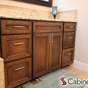 Large Master Bathroom with His and Her Vanities