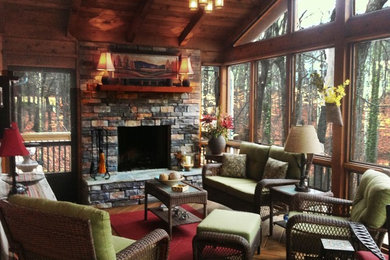 Inspiration for a large country living room in Atlanta.