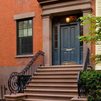 Craftsman front door with sidelights