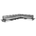 Meridian Furniture - Maldives Grey Water Resistant Fabric Outdoor Patio Modular Sectional - Create your own custom contemporary look on the deck or porch with the addition of this Maldives outdoor patio armless chair. Part of a large collection that lets you mix and match modular pieces to get the look you crave most. This modular sectional has grey water resistant fabric with a base made from grey aluminum, so it's sturdy, tough, and ready to face the elements with impeccable beauty, season in and season out. Shop the contemporary pieces in this collection to create the outdoor entertaining area of your dreams.