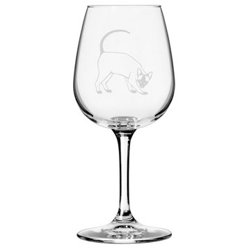 Modern Siamese, Side View 2 Cat All Purpose 12.75oz. Libbey Wine Glass