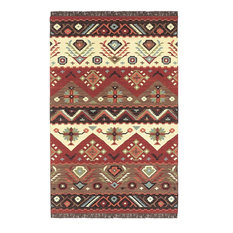 Red And Brown Area Rugs | Houzz - Surya - Southwestern/Lodge Jewel Tone 5'x8' Rectangle Red-Brown Area