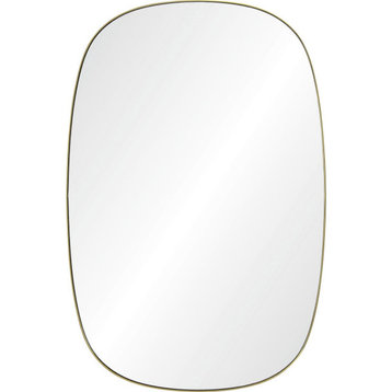 Gallegos Wall Mirror, Brushed Brass and Clear