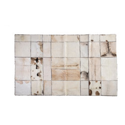 LEATHER Luxury Goat-hide Area Rug / European Import / 5'1" x 8'1" - Area Rugs