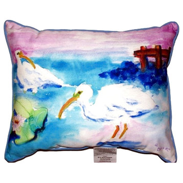 Betsy's White Ibis Extra Large Zippered Pillow 20x24