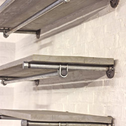 Cherine Pale Industrial Open Wardrobe Shelving and Hanging Unit - Wardrobe Storage Solutions